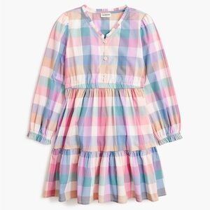 Crewcuts Girls' plaid button -front tiered dress